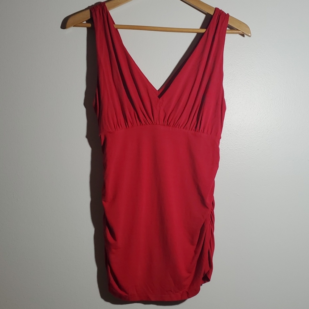 CAbi Red Tank Top V Neck and Back Medium S…